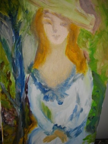 Peinture intitulée "Pastourelle" par Madeleine Gendron, Œuvre d'art originale, Huile