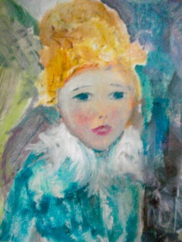 Peinture intitulée "Jeune femme en turq…" par Madeleine Gendron, Œuvre d'art originale, Huile