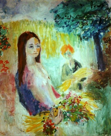 Peinture intitulée "Le Bonheur ou La Mo…" par Madeleine Gendron, Œuvre d'art originale, Huile