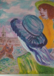 Peinture intitulée "Regards sur Venise" par Madeleine Gendron, Œuvre d'art originale, Huile