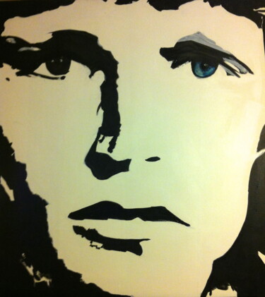 "Regard sensible" huile sur toile - 50x50 Peinture intitulée ""Regard sensible" h…" par Madeleine Mayen-Leize, Œuvre d'art originale, Huile