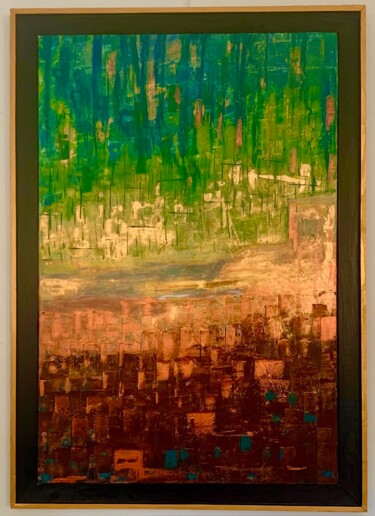 Painting titled "Point d'eau - Water…" by Madeleine Mayen-Leize, Original Artwork, Acrylic Mounted on Wood Stretcher frame