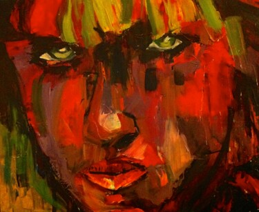 Painting titled ""Regard destroy" -…" by Madeleine Mayen-Leize, Original Artwork, Oil