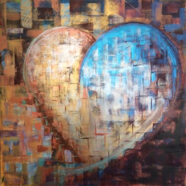 Painting titled "Lost love" by Madeleine Mayen-Leize, Original Artwork, Acrylic Mounted on Wood Stretcher frame