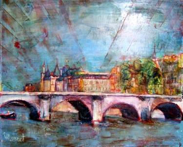 Peinture intitulée "pont-neuf.jpg" par Madeleine Monnet, Œuvre d'art originale