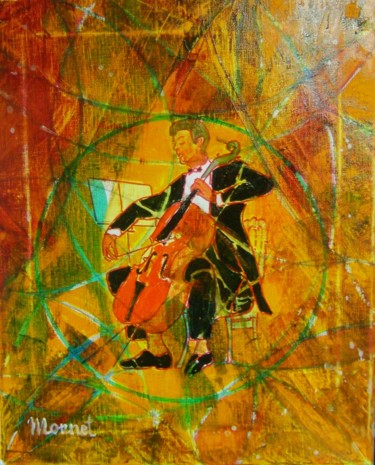 Peinture intitulée "violoncelliste-6-f1…" par Madeleine Monnet, Œuvre d'art originale
