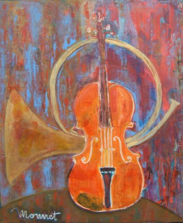 Painting titled "accords-de-musique-…" by Madeleine Monnet, Original Artwork