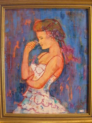 Pintura intitulada "miss-lilas-064.jpg" por Madeleine Monnet, Obras de arte originais