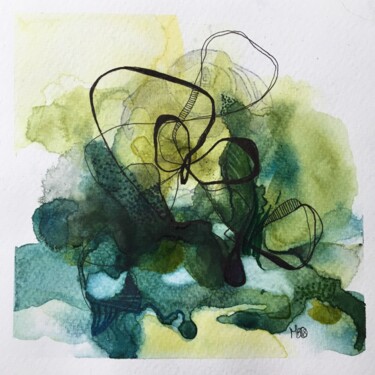 Painting titled "Little abstract 2/6" by Madeline Berger (MadB), Original Artwork, Watercolor