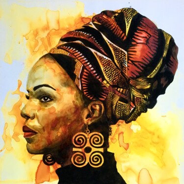 绘画 标题为“Wax turban” 由Madeline Berger (MadB), 原创艺术品, 水彩