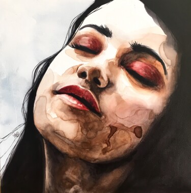 Peinture intitulée "Close" par Madeline Berger (MadB), Œuvre d'art originale, Aquarelle