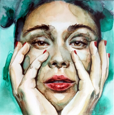 Vague Peinture intitulée "Vague" par Madeline Berger (MadB), Œuvre d'art originale, Aquarelle