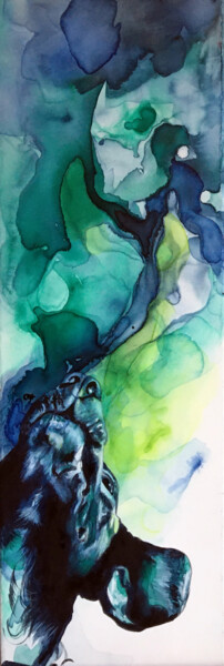 Painting titled "Chien 1" by Madeline Berger (MadB), Original Artwork, Watercolor