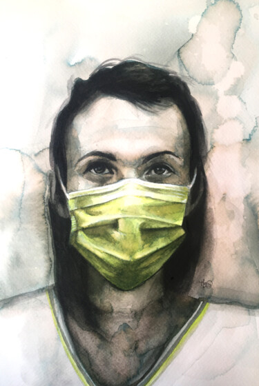 Painting titled "Sans résonance 3" by Madeline Berger (MadB), Original Artwork, Watercolor