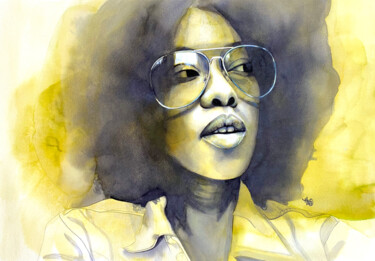Painting titled "Sun style" by Madeline Berger (MadB), Original Artwork, Watercolor
