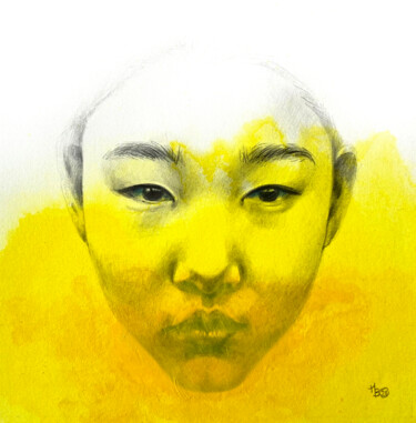 图画 标题为“inaudible jaune et…” 由Madeline Berger (MadB), 原创艺术品, 石墨