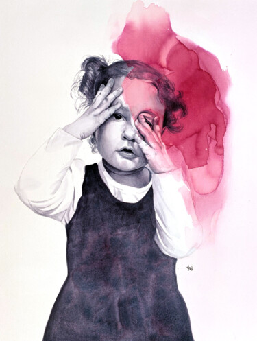 Malerei mit dem Titel "Emy" von Madeline Berger (MadB), Original-Kunstwerk, Aquarell