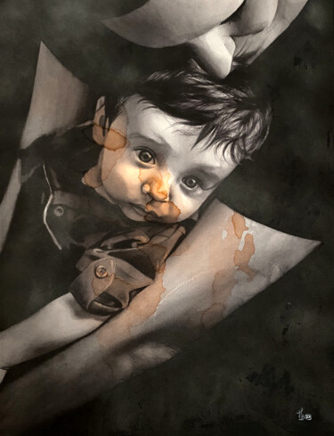 Peinture intitulée "Maternité 8" par Madeline Berger (MadB), Œuvre d'art originale, Aquarelle