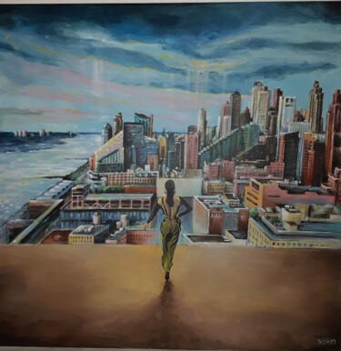Peinture intitulée "Charli in New-York." par Mademoiselle Solenn, Œuvre d'art originale, Acrylique