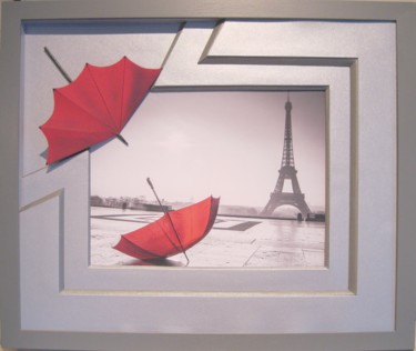 Artisanat intitulée "Paris sous la pluie" par Mad, Œuvre d'art originale