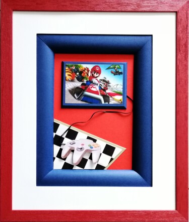Dessin intitulée "super Mario" par Mad, Œuvre d'art originale, Collages Monté sur artwork_cat.