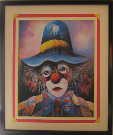 Artisanat intitulée "clown bleu d'Alain…" par Mad, Œuvre d'art originale