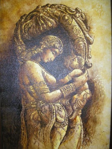 Painting titled "Mother and Child" by Madhavan G, Original Artwork