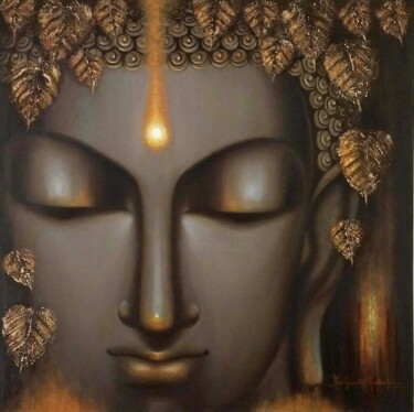 Картина под названием "The Enlightened" - Madhumita Bhattacharya, Подлинное произведение искусства, Масло