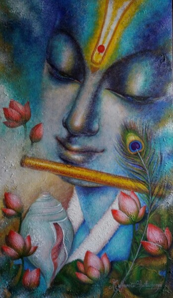 Schilderij getiteld "MANmohan" door Madhumita Bhattacharya, Origineel Kunstwerk, Acryl