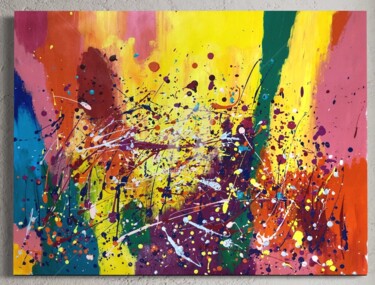 Painting titled "Colour Drops" by Madhuri Vihan, Original Artwork, Acrylic
