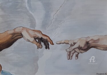 "Creation of Adam" başlıklı Tablo Madi Kabdenov tarafından, Orijinal sanat, Guaş boya