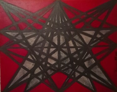 Painting titled "Красная звезда" by Madina Khamidova, Original Artwork, Oil