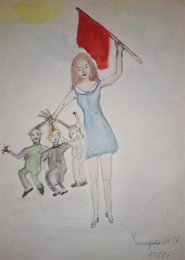 Dibujo titulada "Советская палетка" por Madina Khamidova, Obra de arte original, Acuarela