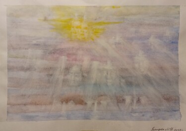 Peinture intitulée "Небо" par Madina Khamidova, Œuvre d'art originale, Aquarelle