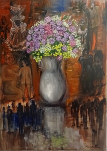 Painting titled "Бал" by Madina Khamidova, Original Artwork, Oil