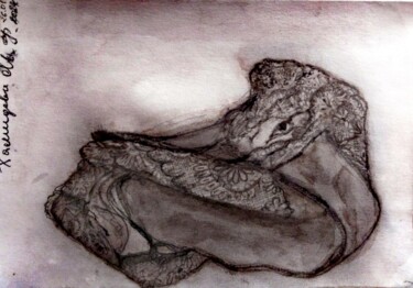 Рисунок под названием "Трусики" - Madina Khamidova, Подлинное произведение искусства, Чернила