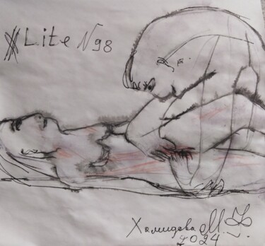 Drawing titled "Lite №98" by Madina Khamidova, Original Artwork, Ink