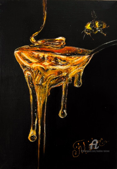 Картина под названием ""HONEY"" - Мадина Таирова, Подлинное произведение искусства, Масло Установлен на Деревянная рама для…