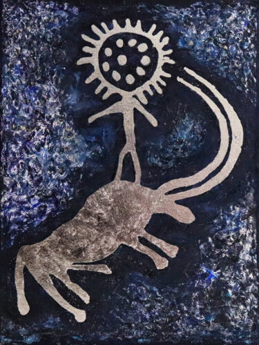 Ζωγραφική με τίτλο "Khan Tengri" από Madina Turlybekova, Αυθεντικά έργα τέχνης, Λάδι Τοποθετήθηκε στο Ξύλινο φορείο σκελετό