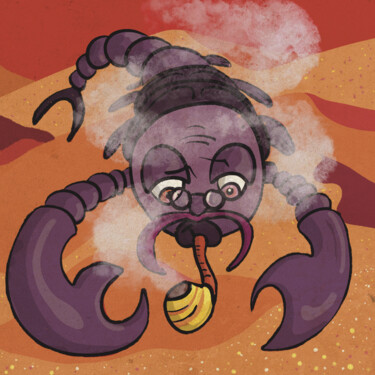 Digitale Kunst mit dem Titel "Zodiaque - Scorpion" von Madit, Original-Kunstwerk, Digitale Malerei
