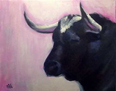 Pintura titulada "El Toro" por Madj Peinture, Obra de arte original, Oleo Montado en Bastidor de camilla de madera