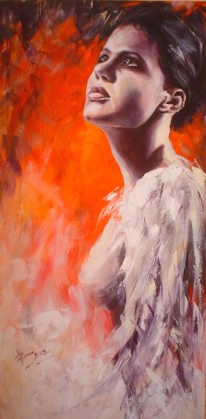 Malarstwo zatytułowany „"Anioł nadziei"” autorstwa Magdalena Rochoń, Oryginalna praca, Olej