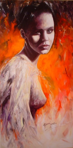 Malarstwo zatytułowany „"Anioł zwątpienia"” autorstwa Magdalena Rochoń, Oryginalna praca, Olej