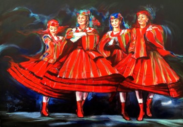Malarstwo zatytułowany „"Czerwone trzewiki"” autorstwa Magdalena Rochoń, Oryginalna praca, Akryl
