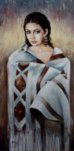 Painting titled ""Szamanka 3"" by Magdalena Rochoń, Original Artwork, Oil