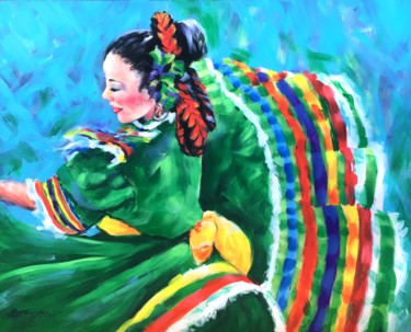 绘画 标题为“"Folclor Mexicana"” 由Magdalena Rochoń, 原创艺术品, 丙烯