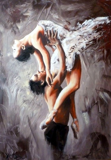 Malarstwo zatytułowany „"Balet"” autorstwa Magdalena Rochoń, Oryginalna praca, Olej