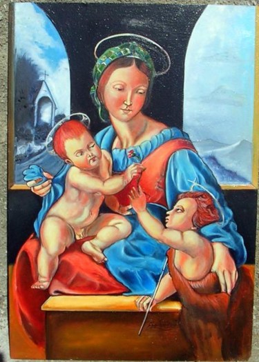 Painting titled "Moadonna del Raffae…" by Madoner, Original Artwork