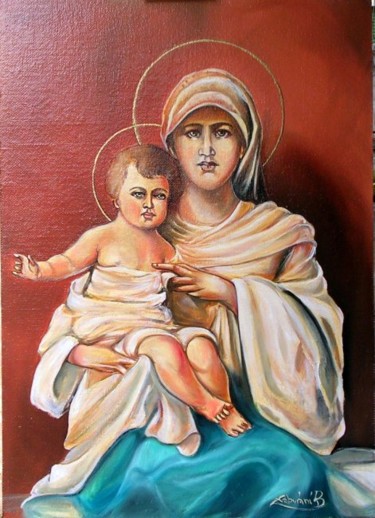 Painting titled "Madonna and Child" by Madoner, Original Artwork