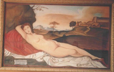 Painting titled "Venere dormiente-Gi…" by Madoner, Original Artwork